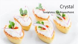  Presentation with salty - Presentation featuring tartlets stuffed with cream cheese background and a  colored foreground