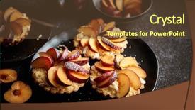  Presentation with black ceramic - PPT layouts with tarts with fresh sliced plum background and a tawny brown colored foreground