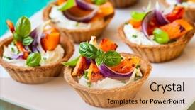  Presentation with cheese - Slides having tarts with pumpkin and soft background and a  colored foreground