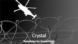  Presentation with mission - Colorful PPT theme enhanced with task force - barbwire and military helicopter backdrop and a dark gray colored foreground