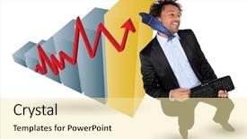  Presentation with businessman loses - Beautiful slide deck featuring task force - businessman celebrating up backdrop and a blonde colored foreground