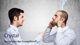  Presentation with force - Slides having task force - businessman scolding a colleague background and a light blue colored foreground