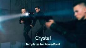 Presentation with guns - Presentation design with task force - cops with guns dressed background and a navy blue colored foreground