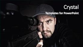 Presentation with sniper - Cool new presentation theme with task force - portrait of caucasian sniper backdrop and a  colored foreground