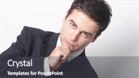  Presentation with thinking - Cool new presentation theme with task force - thinking white business man backdrop and a dark gray colored foreground