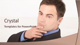  Presentation with music man in suit - Presentation with task force - thinking white man in suit background and a  colored foreground