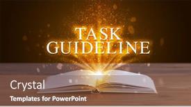 Presentation with guideline - Amazing theme having task-guideline-inscription-coming-out backdrop and a tawny brown colored foreground