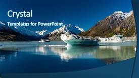  Presentation with maori new zealand native bush - Slides featuring tasman glacier lake with icebergs background and a ocean colored foreground