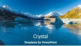  Presentation with new zealand - Slides with tasman glacier lake with icebergs background and a ocean colored foreground