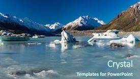  Presentation with new zealand - Amazing presentation theme having tasman glacier lake with icebergs backdrop and a ocean colored foreground