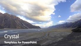  Presentation with glacier - Beautiful presentation theme featuring tasman glacier valley new zealand backdrop and a gray colored foreground