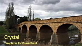  Presentation with old stone age - Slide deck enhanced with tasmania - oldest bridge in australia background and a  colored foreground