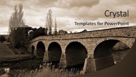  Presentation with bridge - Audience pleasing presentation consisting of tasmania - oldest bridge in australia backdrop and a soft green colored foreground