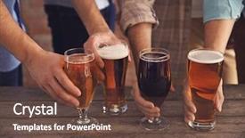  Presentation with beer - Amazing PPT theme having taste - male group holding glasses backdrop and a tawny brown colored foreground