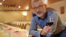  Presentation with wine tasting - PPT theme with taste - winemaker tasting red wine background and a red colored foreground