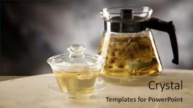  Presentation with taste - Slide deck with taste buds - close up of chrysanthemum tea background and a  colored foreground