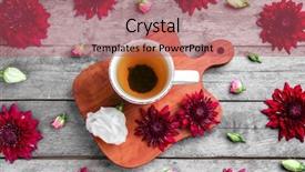  Presentation with tea cup - PPT layouts consisting of taste buds - composition with cup of tea background and a red colored foreground