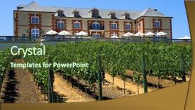  Presentation with napa - PPT theme consisting of taste buds - french style winery in napa background and a  colored foreground