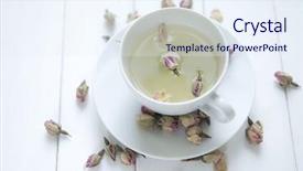  Presentation with pink rose petals on white - Colorful slide set enhanced with taste buds - rose flavoured tea backdrop and a sky blue colored foreground