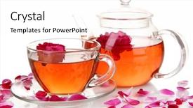  Presentation with white rose - PPT layouts consisting of taste buds - rose tea isolated on white background and a white colored foreground