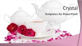  Presentation with white rose - Beautiful slide set featuring taste buds - rose tea isolated on white backdrop and a  colored foreground