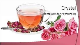  Presentation with tea cup - Slides featuring taste buds - tea glass cup with fresh background and a  colored foreground