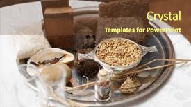  Presentation with taste - Beautiful PPT theme featuring taste components - turf heather oats backdrop and a tawny brown colored foreground