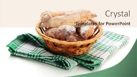  Presentation with taste - PPT theme with taste croissants in basket isolated on white background and a lemonade colored foreground