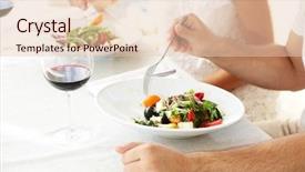  Presentation with dinner - Audience pleasing theme consisting of taste food - beautiful couple having romantic dinner backdrop and a lemonade colored foreground