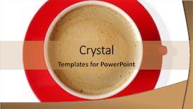  Presentation with coffee cup - Slides enhanced with tasteful - cup of coffee with foam background and a yellow colored foreground