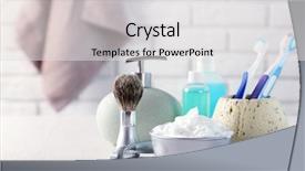  Presentation with shaving - Slide set enhanced with tasteful - male luxury shaving kit background and a light gray colored foreground