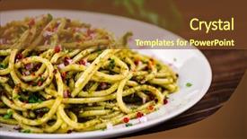 Presentation with pasta sauce - PPT theme enhanced with tasteful - pasta with pesto sauce background and a tawny brown colored foreground