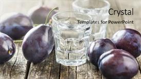  Presentation with brandy - Theme enhanced with tasteful - plum brandy and plums tasty background and a soft green colored foreground