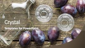  Presentation with brandy - Slide deck featuring tasteful - plum brandy and plums tasty background and a gray colored foreground