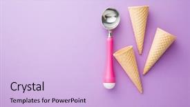  Presentation with ice cream cone - Amazing theme having tasteful - wafer cone and ice cream backdrop and a light blue colored foreground