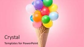  Presentation with balloons - Audience pleasing presentation design consisting of tasteful - waffle cornet with balloons backdrop and a lemonade colored foreground