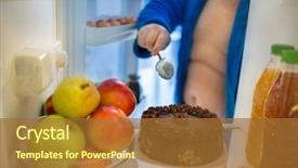  Presentation with refrigerator - PPT layouts having tasteful attractive chocolate cake background and a red colored foreground