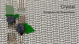  Presentation with smoothie strawberry and blueberries - Audience pleasing presentation theme consisting of tasteful blueberries on the forks backdrop and a light gray colored foreground