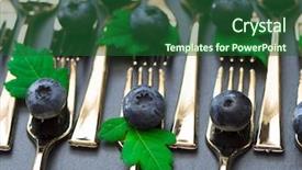  Presentation with smoothie strawberry and blueberries - Cool new presentation with tasteful blueberries on the forks backdrop and a forest green colored foreground