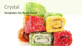  Presentation with sweet candy - Presentation having tasteful sweet turkish delight candy isolated over white background and a blonde colored foreground