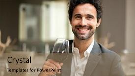  Presentation with wine tasting - Slides consisting of tasting a glass of red background and a coral colored foreground