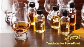  Presentation with brandy - Audience pleasing PPT layouts consisting of tasting-bottles-and-glasses backdrop and a tawny brown colored foreground