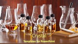  Presentation with whisky - PPT layouts enhanced with tasting-bottles-and-glasses background and a tawny brown colored foreground