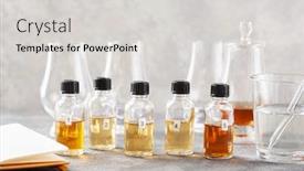  Presentation with brandy - Theme with tasting-bottles-and-glasses background and a light gray colored foreground