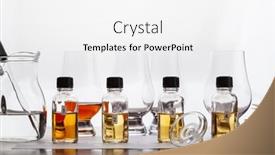  Presentation with brandy - Audience pleasing slide set consisting of tasting-bottles-and-glasses backdrop and a white colored foreground