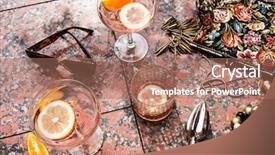  Presentation with celebration life - Presentation design featuring tasting garden party and celebration background and a coral colored foreground