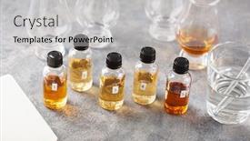  Presentation with brandy - Presentation featuring tasting-whisky-bottles-and-glasses background and a light gray colored foreground