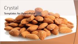 Presentation with almonds - Beautiful theme featuring tasty almonds nuts isolated on white backdrop and a lemonade colored foreground