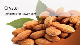  Presentation with almonds - Amazing presentation theme having tasty almonds nuts with leaves backdrop and a white colored foreground
