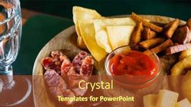  Presentation with appetizer - PPT theme featuring tasty-appetizer-in-the-bar background and a tawny brown colored foreground